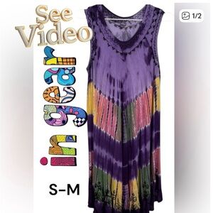 👛 (ANY 2/$25) INGEAR Maxi Asymmetrical Tie Dye Dress